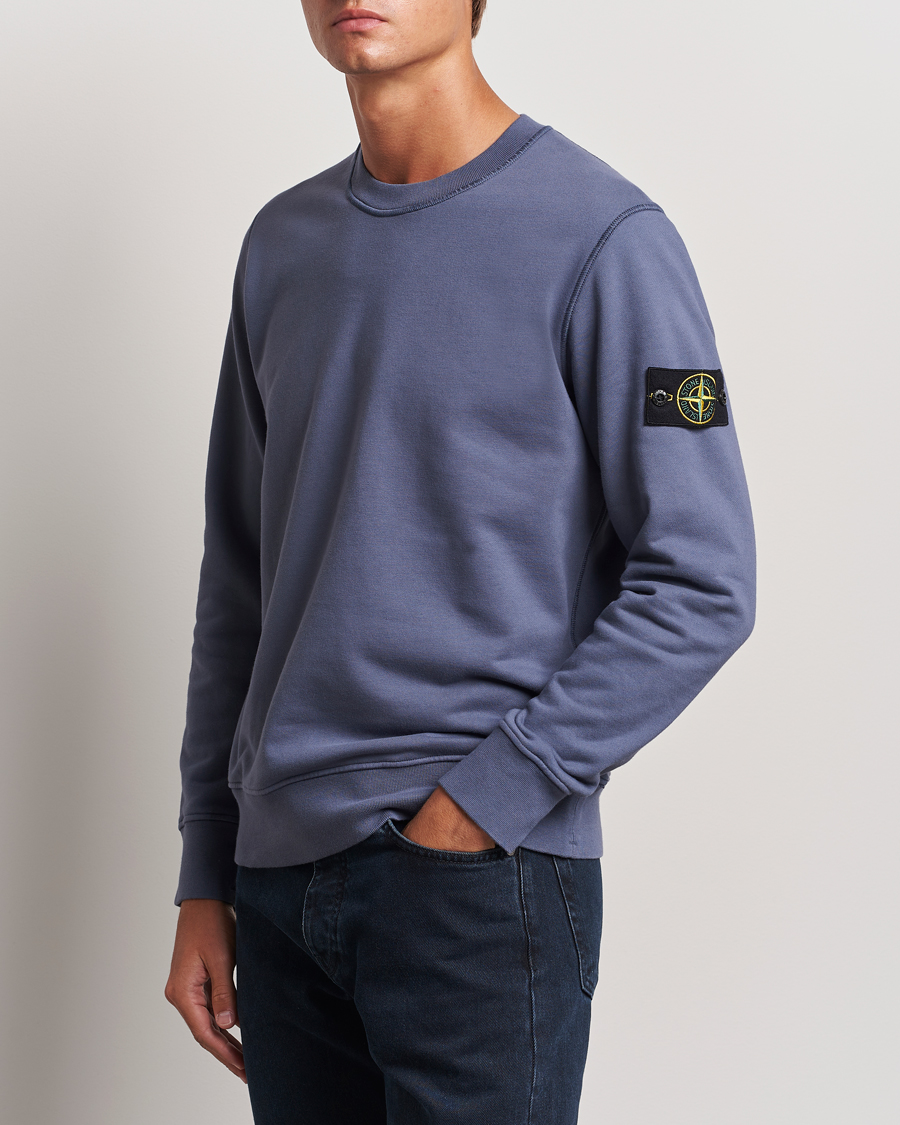 Herre |  | Stone Island | Garment Dyed Fleece Sweatshirt Mid Blue