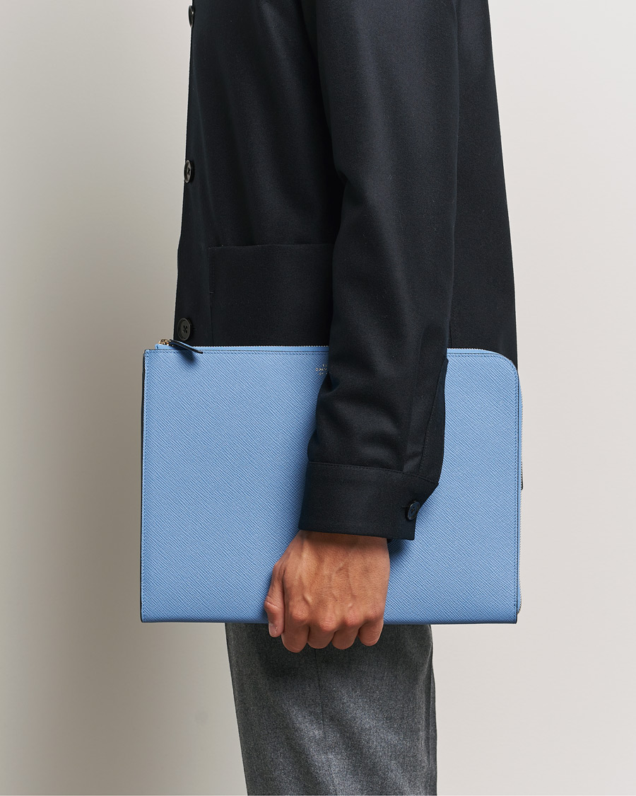 Herre |  | Smythson | Panama Small Laptop Case Nile Blue