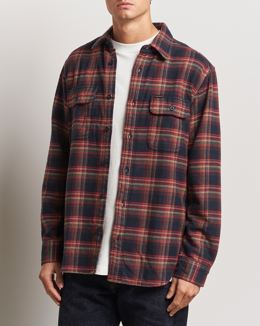 Herre |  | Filson | Vintage Flannel Work Shirt Black/Rust