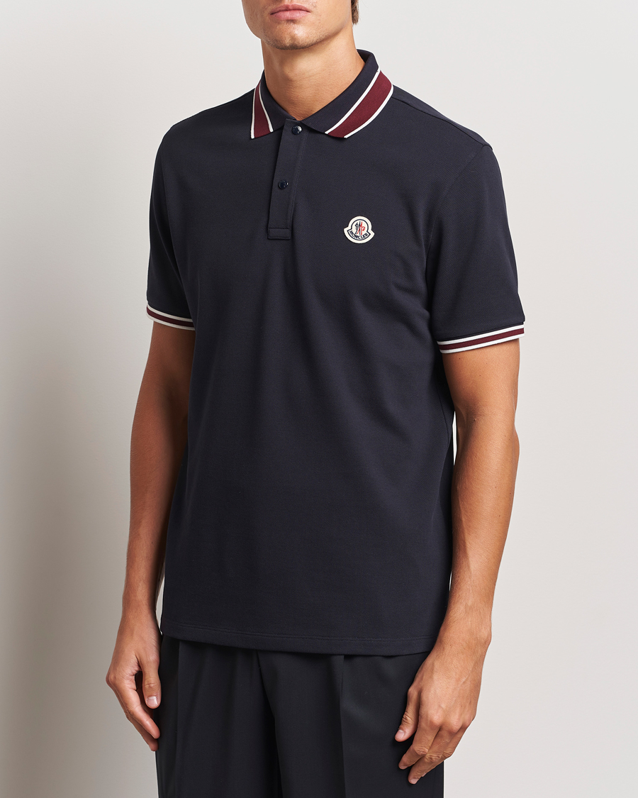 Herre |  | Moncler | Double Contrast Collar Polo Navy