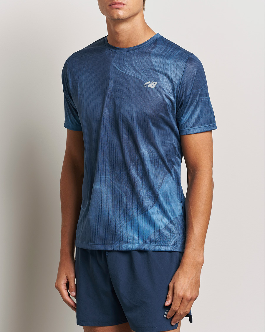 Herre | Funksjons T-shirts | New Balance Running | Athletics Run T-Shirt Blue Agate