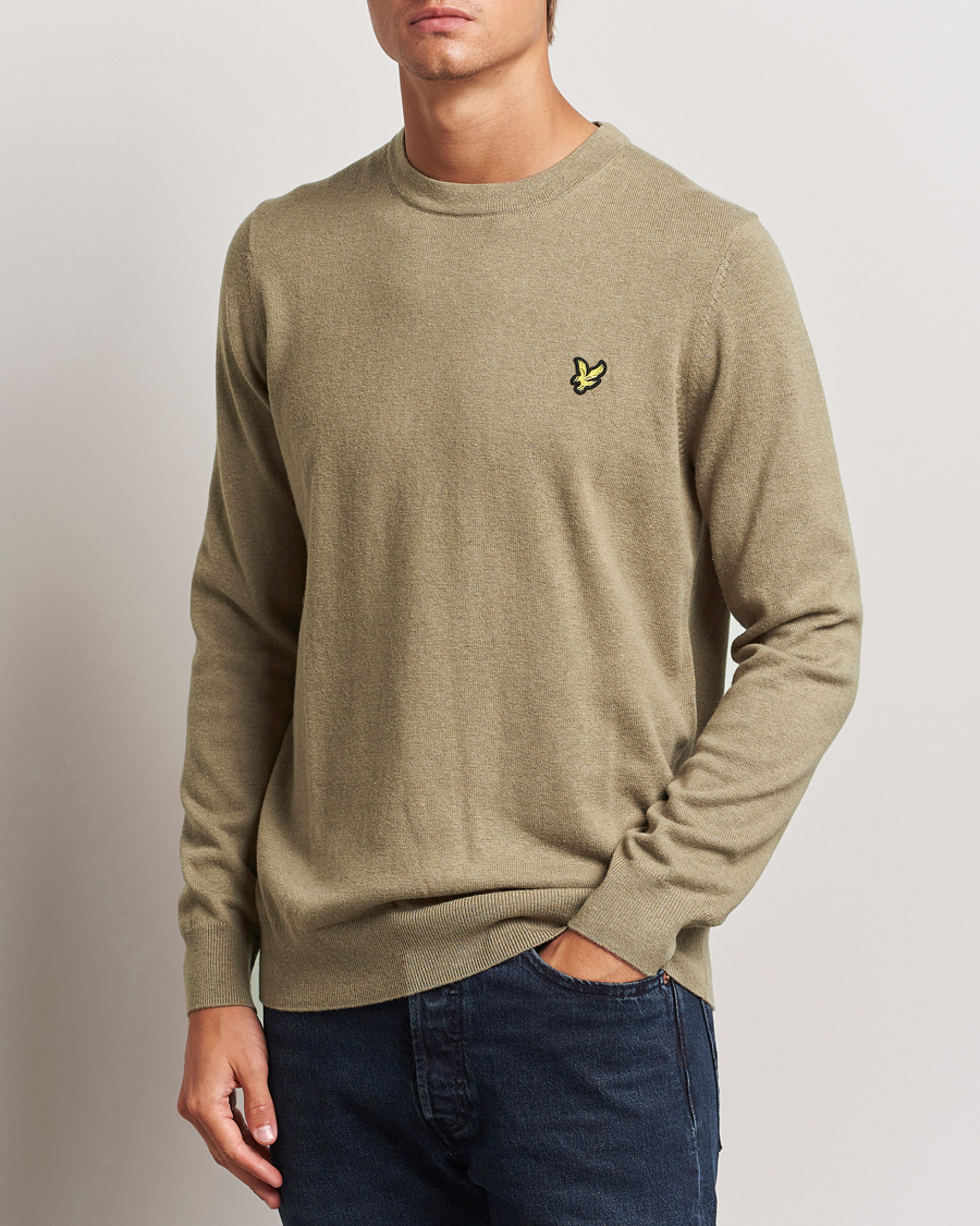 Herre | Klær | Lyle & Scott | Cotton/Merino Crew Neck Jumper Sage Uniform