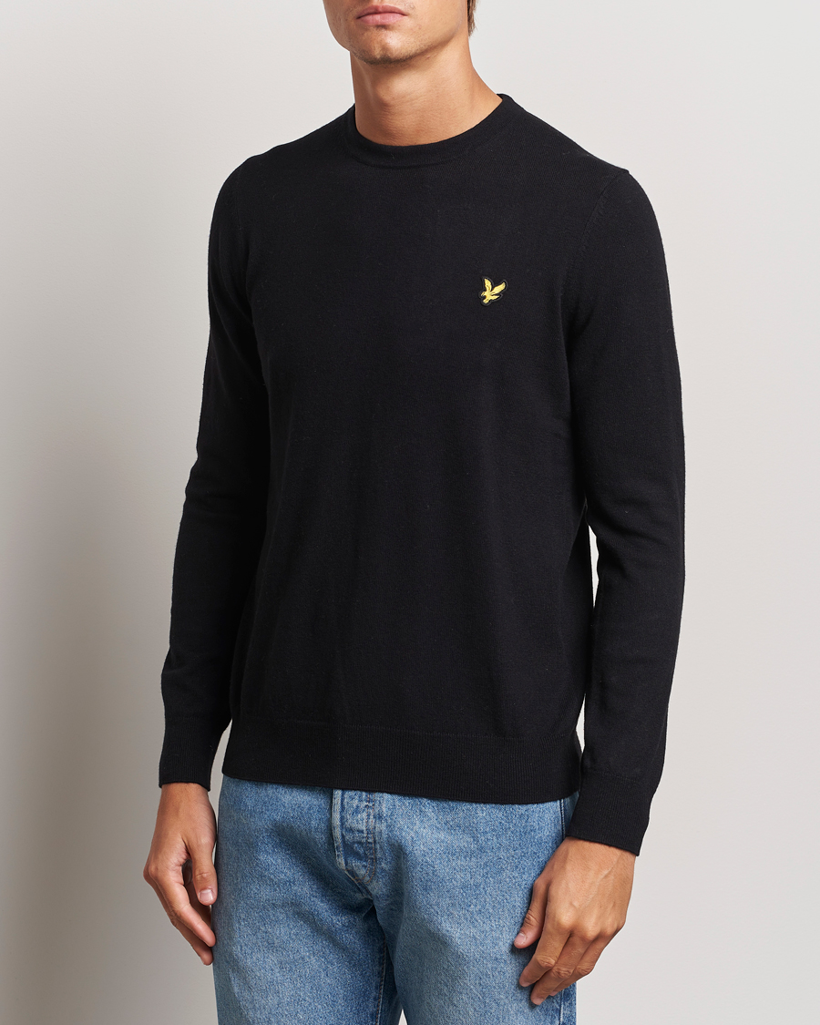 Herre | Klær | Lyle & Scott | Cotton/Merino Crew Neck Jumper Jet Black