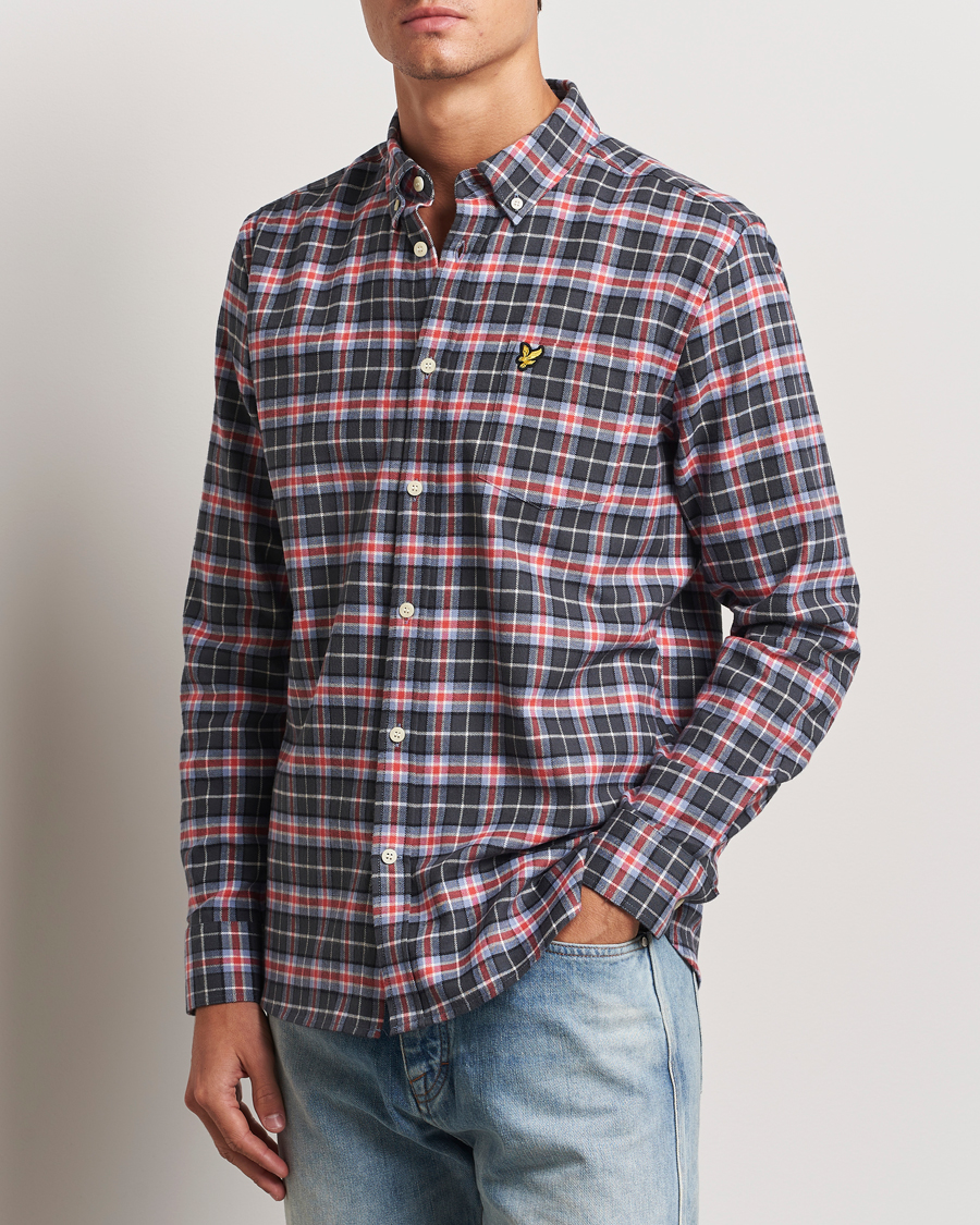 Herre | Klær | Lyle & Scott | Checked Flannel Shirt Blue Smoke