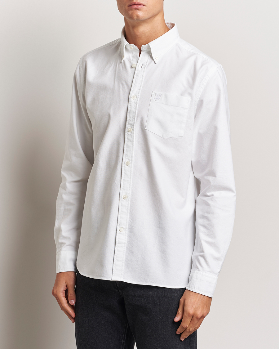 Herre |  | Lyle & Scott | Tonal Eagle Plain Oxford Shirt White