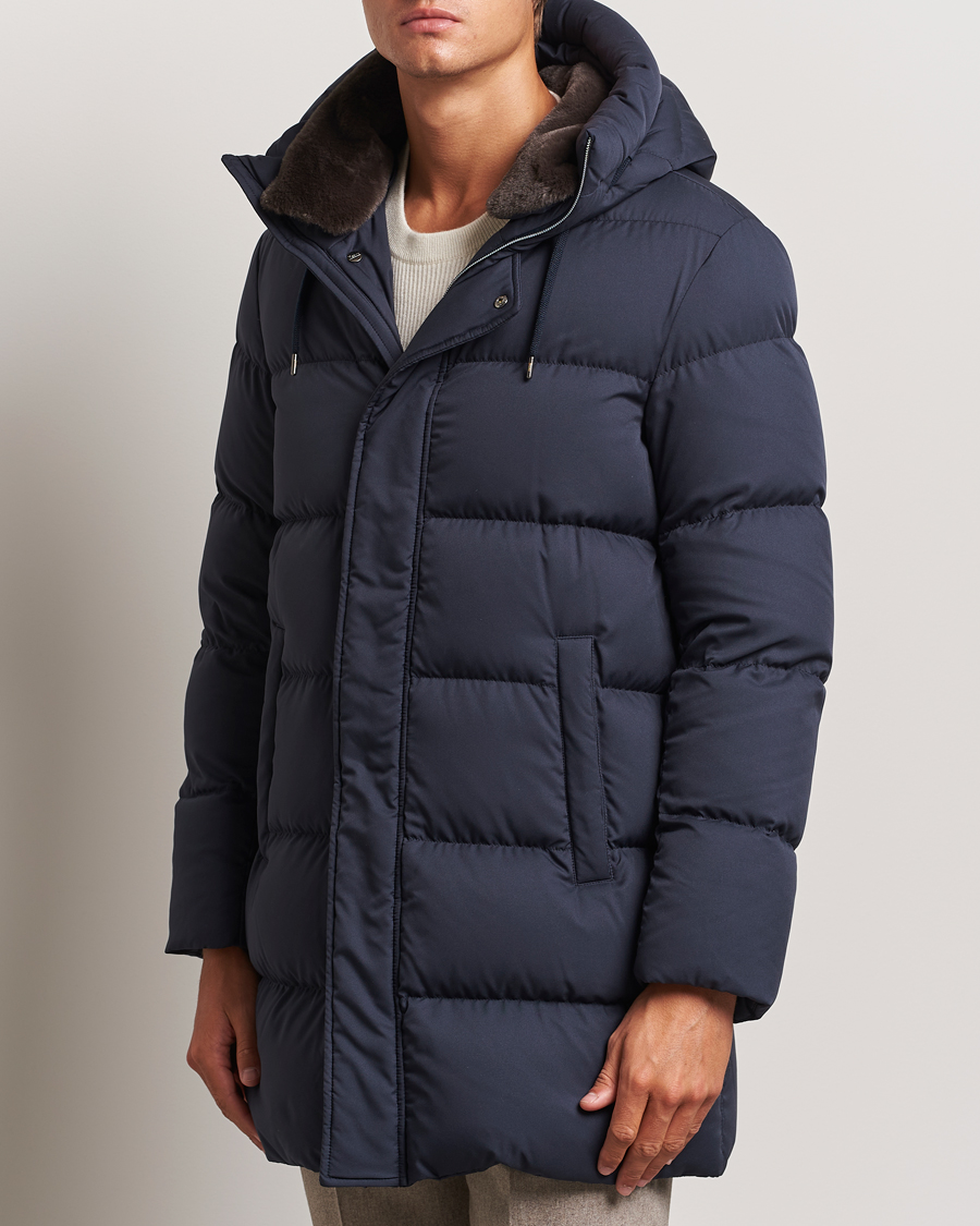 Herre |  | Herno | Faux Fur Down Parka Navy