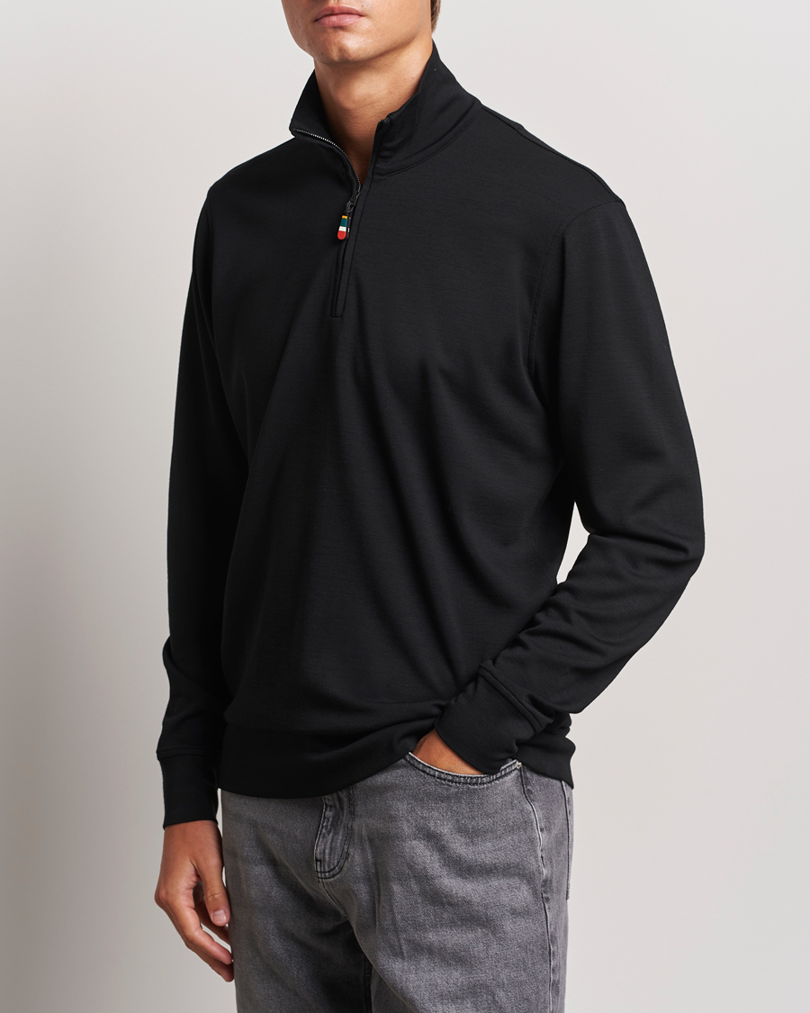 Herre |  | Orlebar Brown | Isar Graphite Merino Half Zip Black