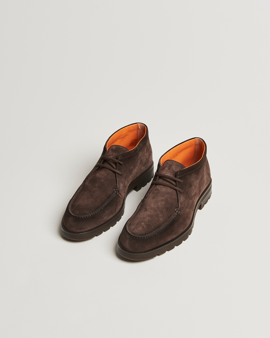 Herre | Sko | Santoni | Winter Chukka Boot Dark Brown Suede