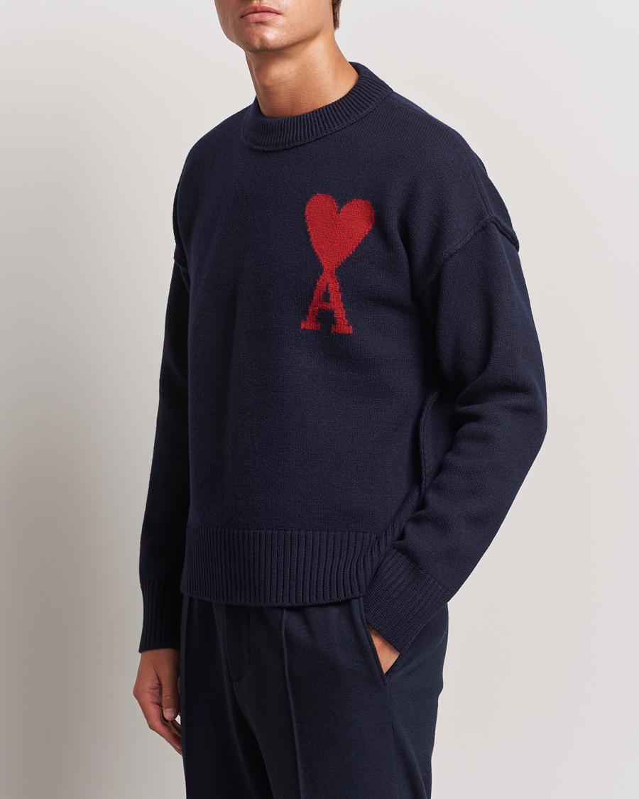 Herre |  | AMI | Big Heart Logo Crew Neck Navy