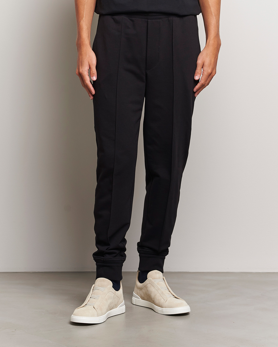 Herre |  | Zegna | Cotton Stretch Drawstring Pants Black