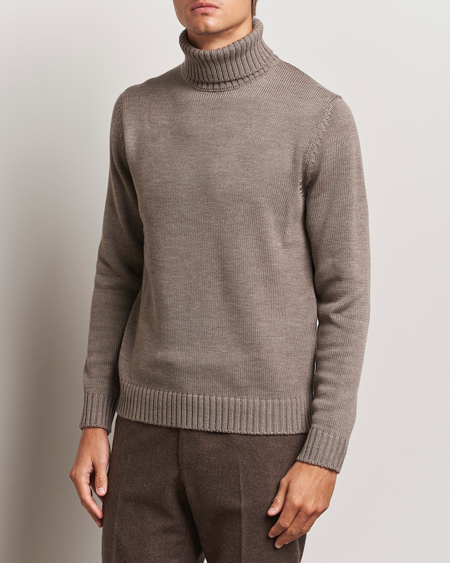 Herre |  | Zanone | Virgin Merino Wool Rollneck Taupe