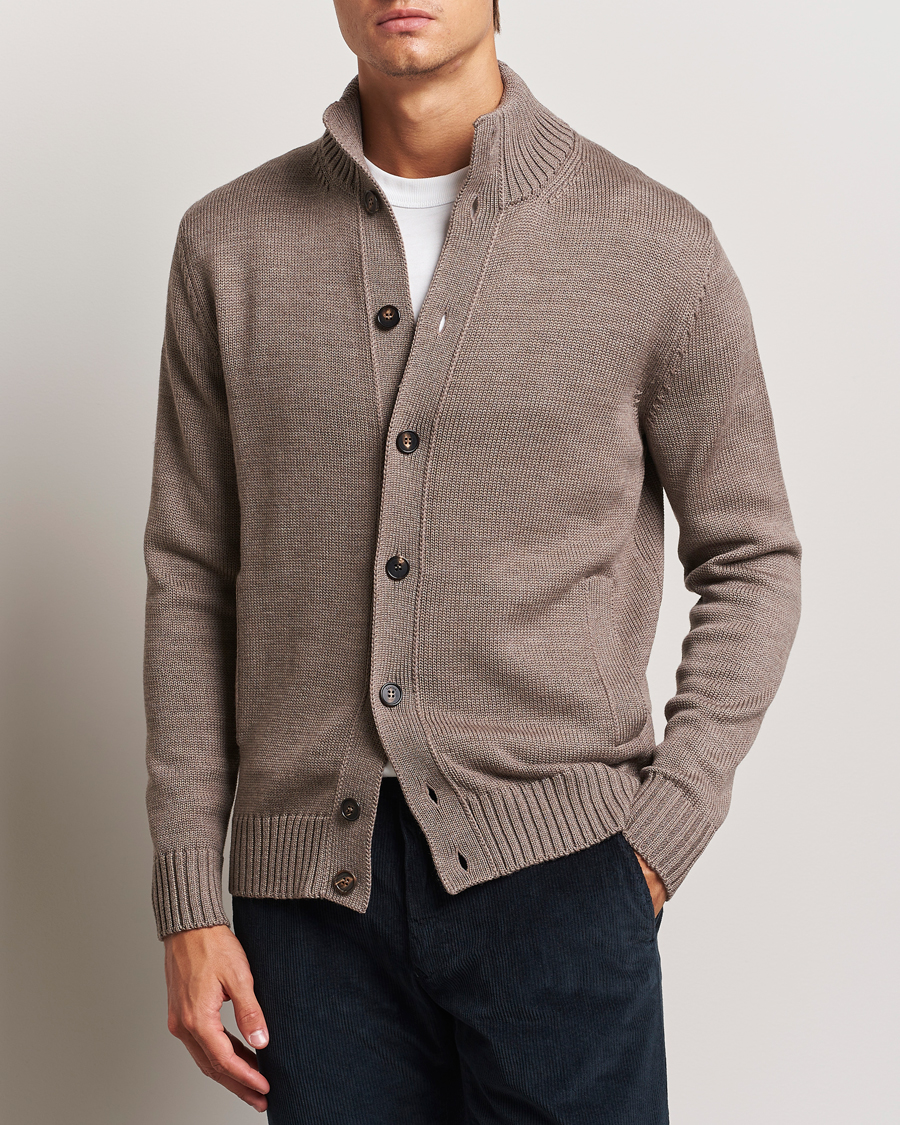 Herre |  | Zanone | Virgin Merino Wool Chioto Cardigan Taupe