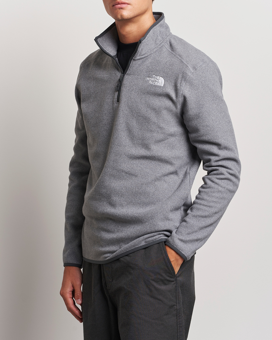 Herre | Active | The North Face | 100 Glacier Fleece 1/4 Zip Grey Heather