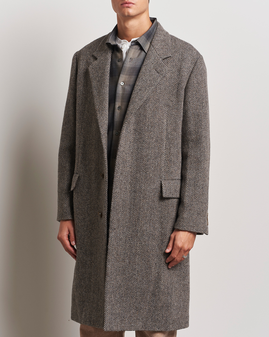 Herre |  | Auralee | Wool Tweed Chesterfield Coat Khaki