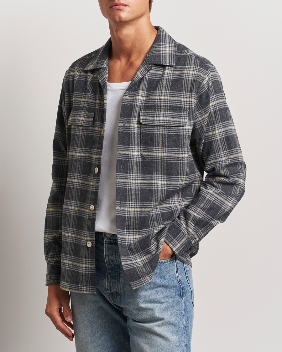 Herre |  | Sunflower | Flannel Pocket Shirt Grey Check