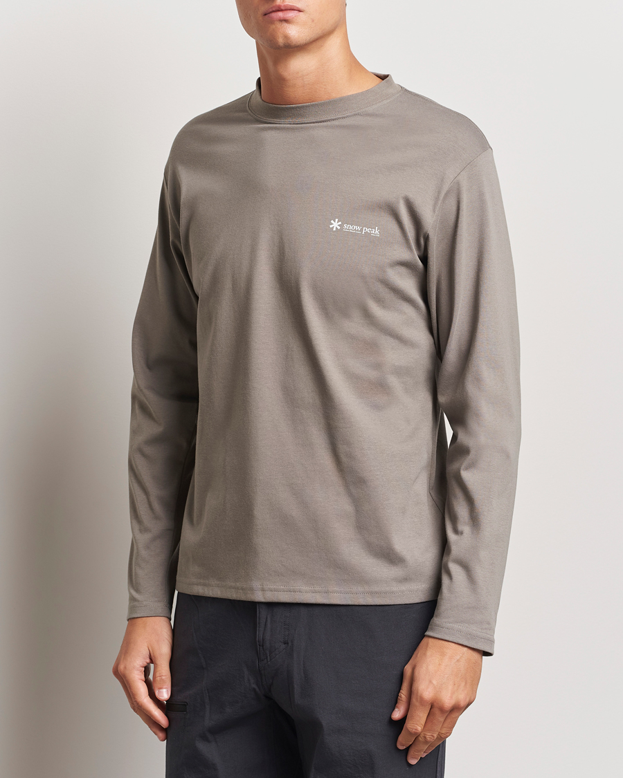 Herre |  | Snow Peak | Onepoint Long Sleeve T-Shirt Greige