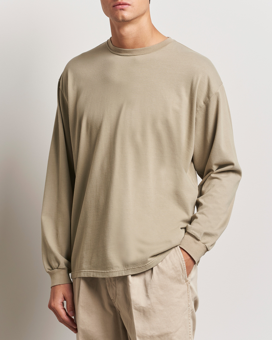 Herre |  | orSlow | Relax Fit Long Sleeve T-Shirt Olive Drab