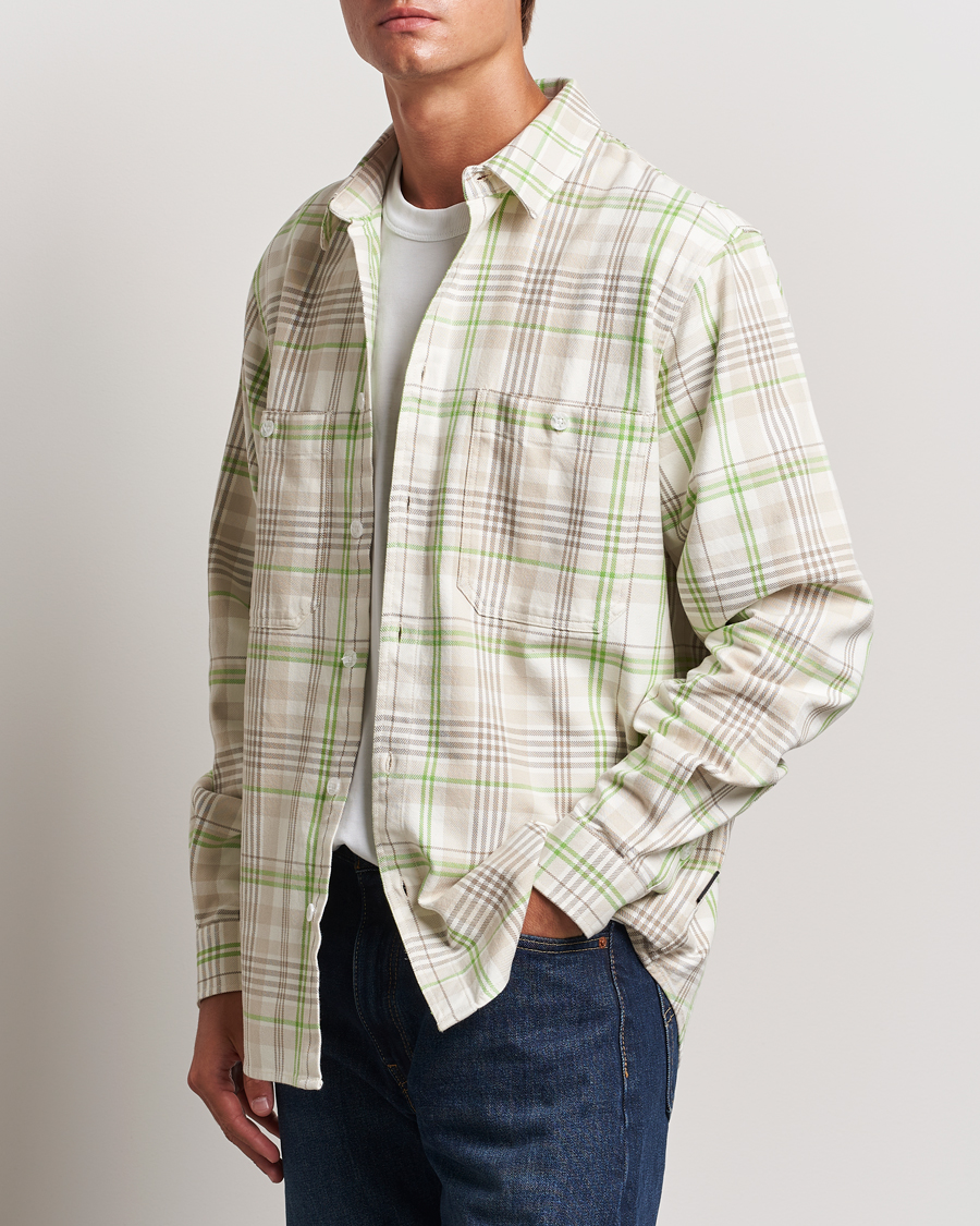 Herre | Flanellskjorter | Peak Performance | Heavy Flannel Cotton Shirt Checked Beige