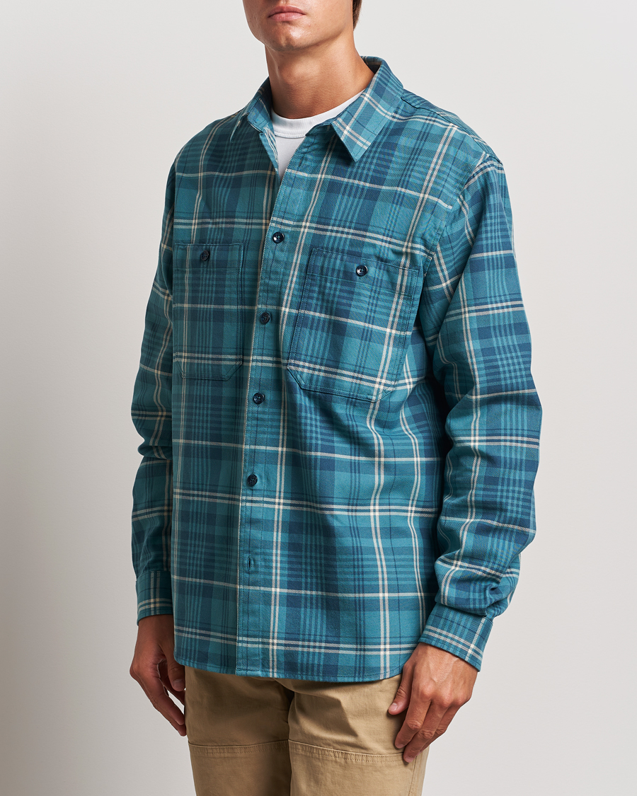 Herre | Flanellskjorter | Peak Performance | Heavy Flannel Cotton Shirt Checked Blue