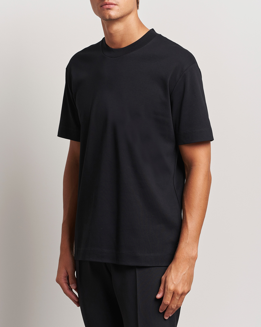 Herre |  | Sunspel | Heavyweight Mock Neck T-Shirt Black