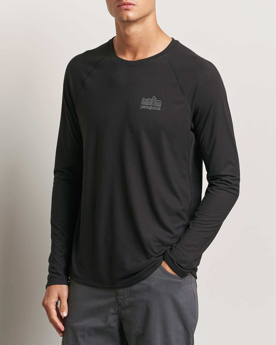 Herre | Active | Patagonia | Long Sleeve Cap Cool Trail Graphic Shirt Black