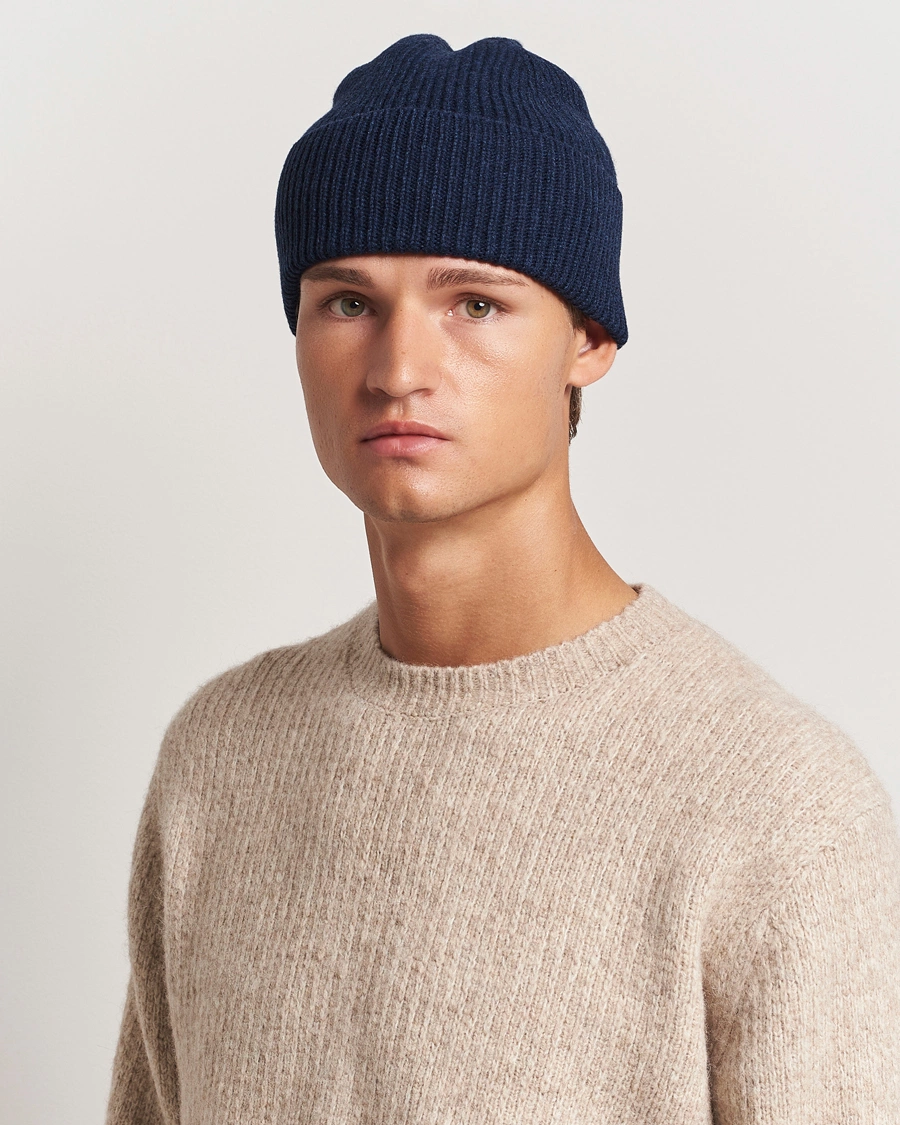 Herre |  | Colorful Standard | Merino Wool Beanie Marine Blue