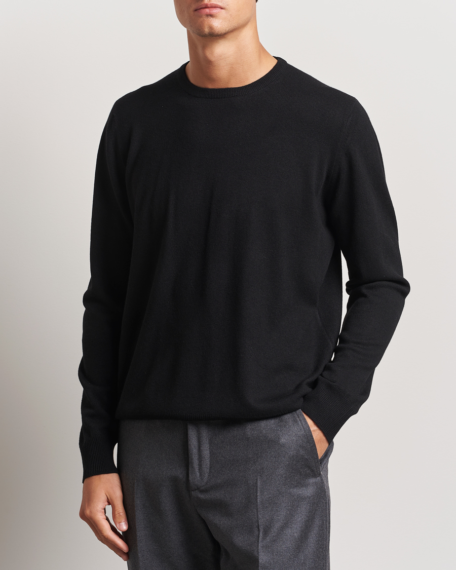 Herre |  | Gran Sasso | Wool/Cashmere Crew Neck Black