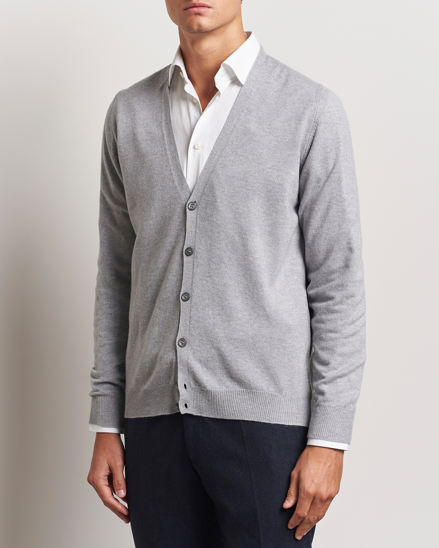 Herre |  | Gran Sasso | Wool/Cashmere Cardigan Light Grey