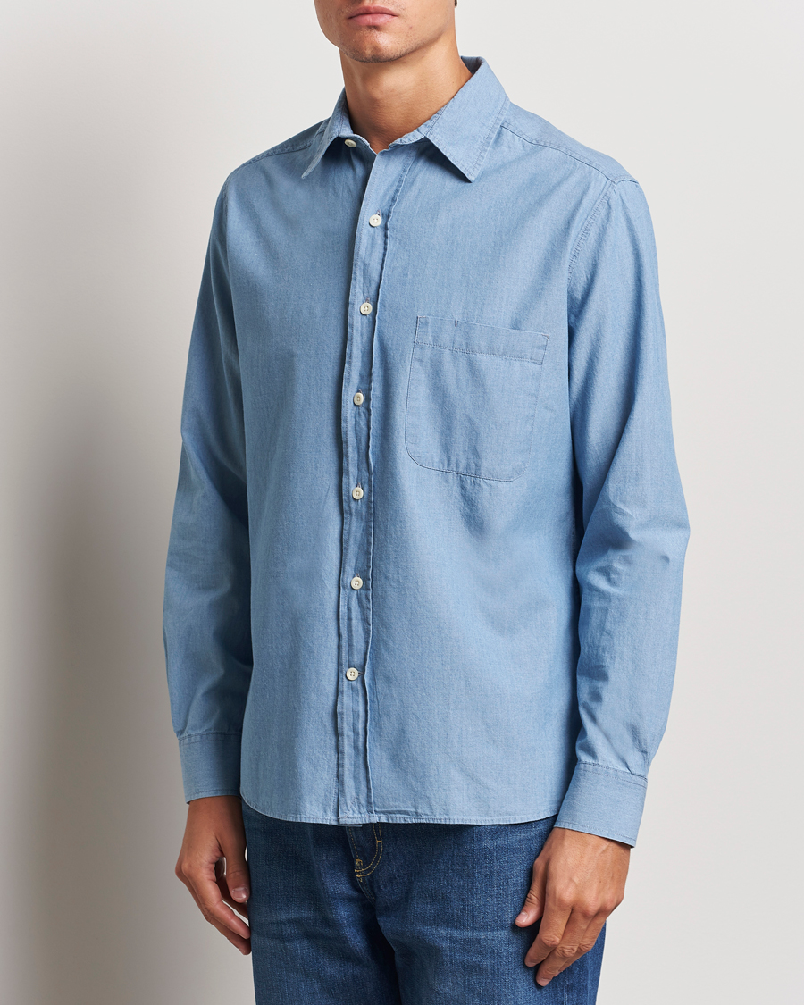 Herre |  | A Day\'s March | Will Chambray Shirt Light Blue