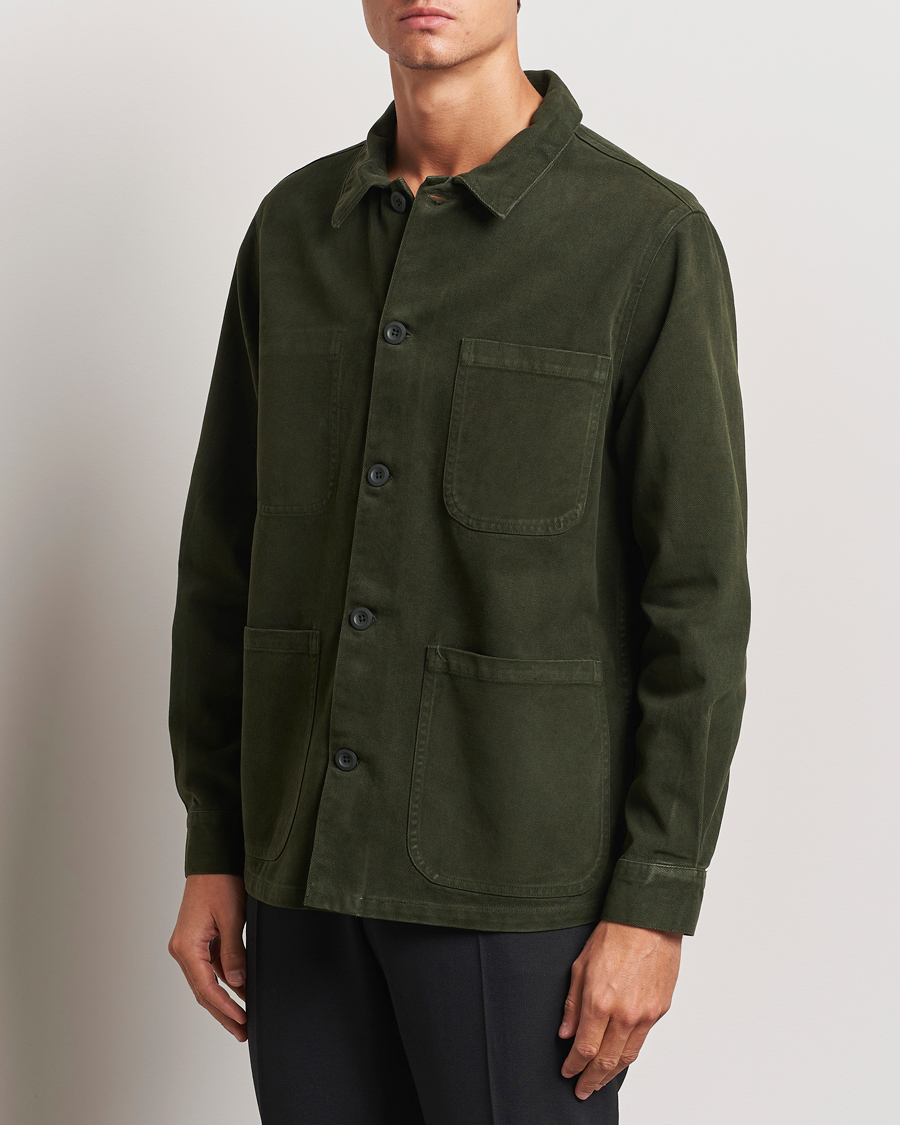 Herre |  | A Day\'s March | Algot Cotton Lyocell Overshirt Deep Green