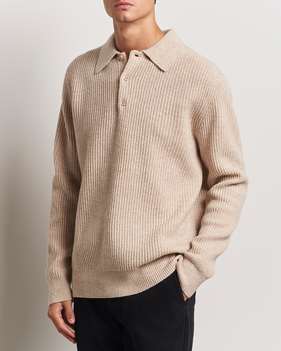 Herre |  | A Day\'s March | Dover Lambswool Polo Sand Melange