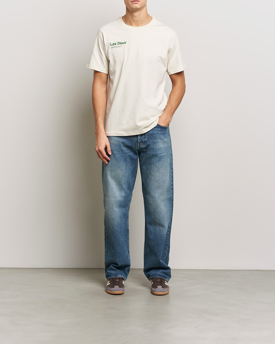Herre | T-Shirts | LES DEUX | Brody Printed T-shirt 2.0 Ivory