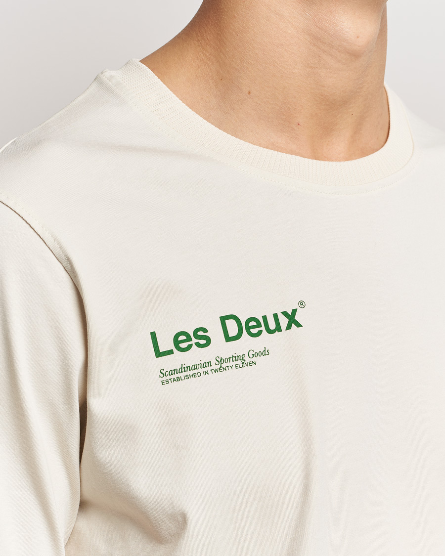 Herre | T-Shirts | LES DEUX | Brody Printed T-shirt 2.0 Ivory