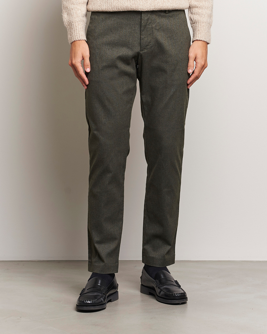 Herre |  | NN07 | Theo Brushed Cotton Trousers Dark Army