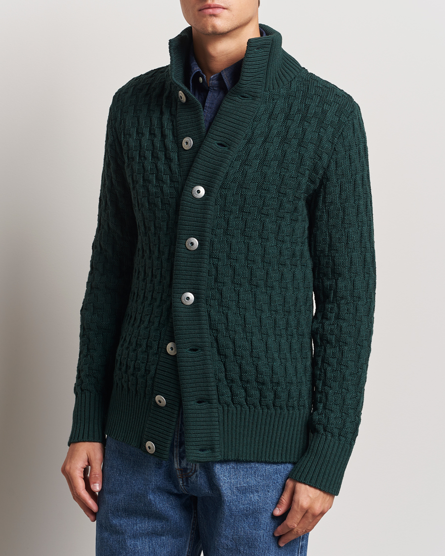 Herre |  | S.N.S. Herning | Stark Wool Cable Knit Cardigan Thunder Green