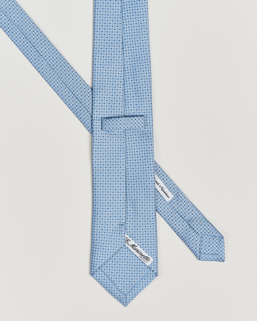 Herre |  | E. Marinella | 3-Fold Printed Silk Tie Light Blue