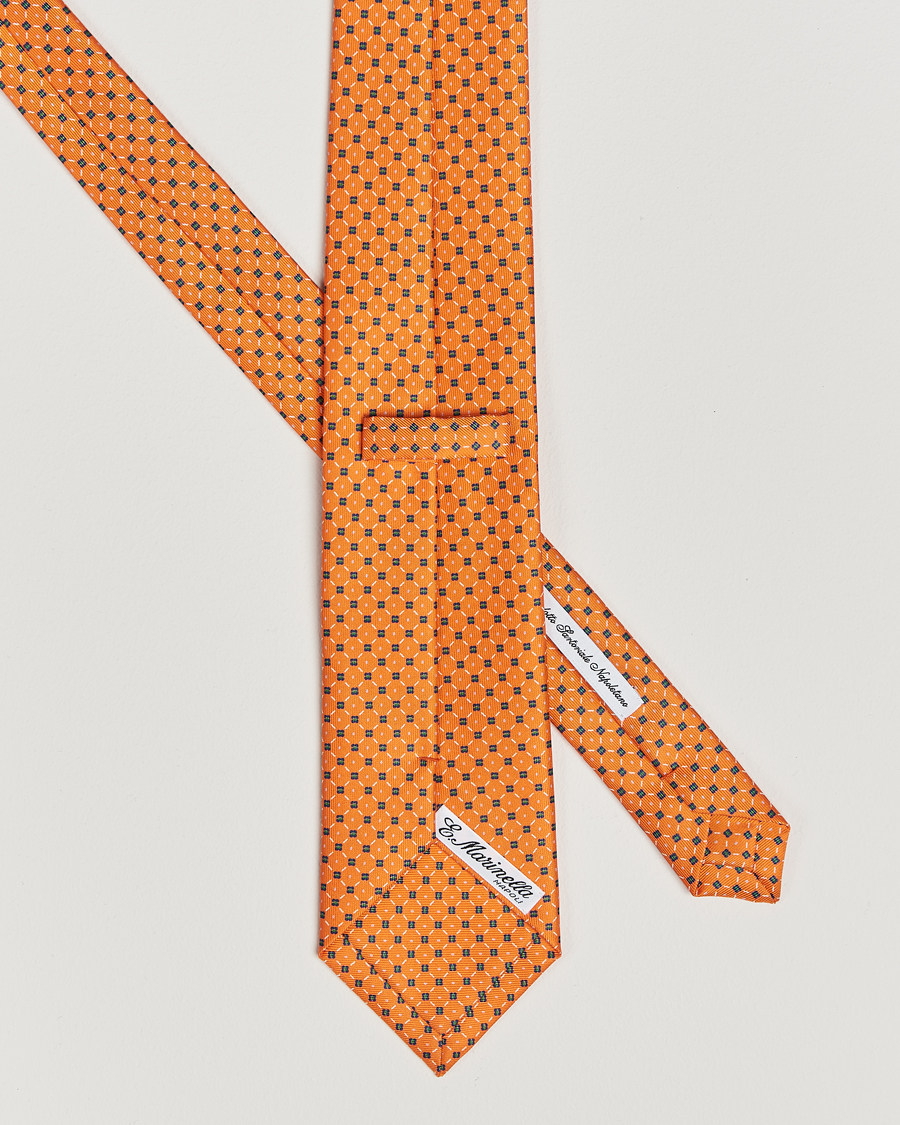 Herre |  | E. Marinella | 3-Fold Printed Silk Tie Orange