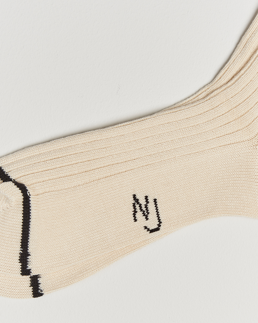 Herre | Undertøy | Nudie Jeans | Retro Tennis Socks Off White/Black