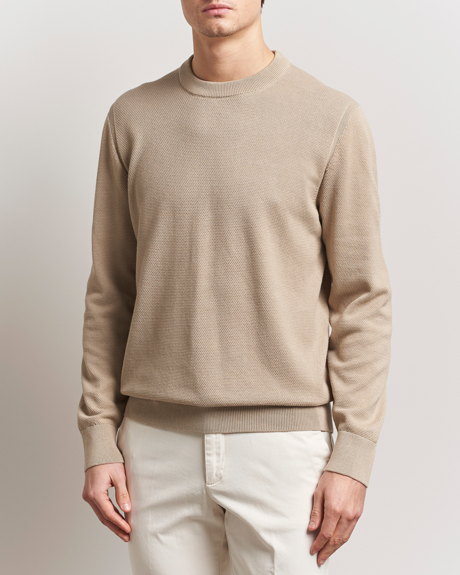 Herre | Gensere | BOSS BLACK | Ecaio Knitted Sweater Light Beige