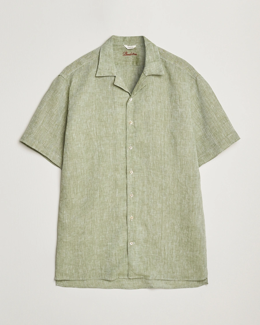 Herre | Skjorter | Stenströms | Short Sleeve Linen Shirt Green