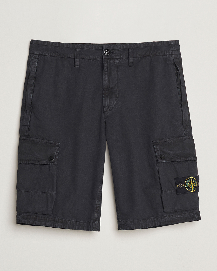 Herre | Shorts | Stone Island | Brushed Cotton Canvas Cargo Shorts Black