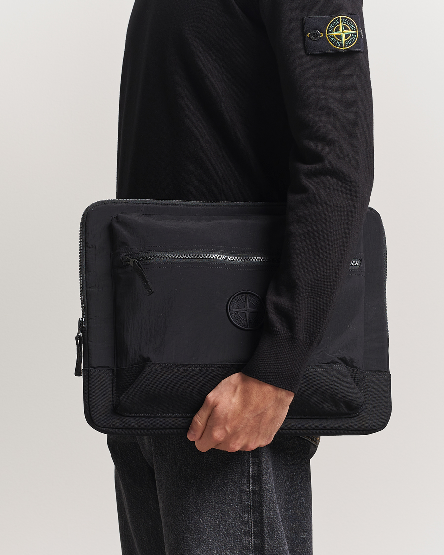 Herre | Stone Island Nylon Metal Pouch Portfolio Black | Stone Island | Nylon Metal Pouch Portfolio Black