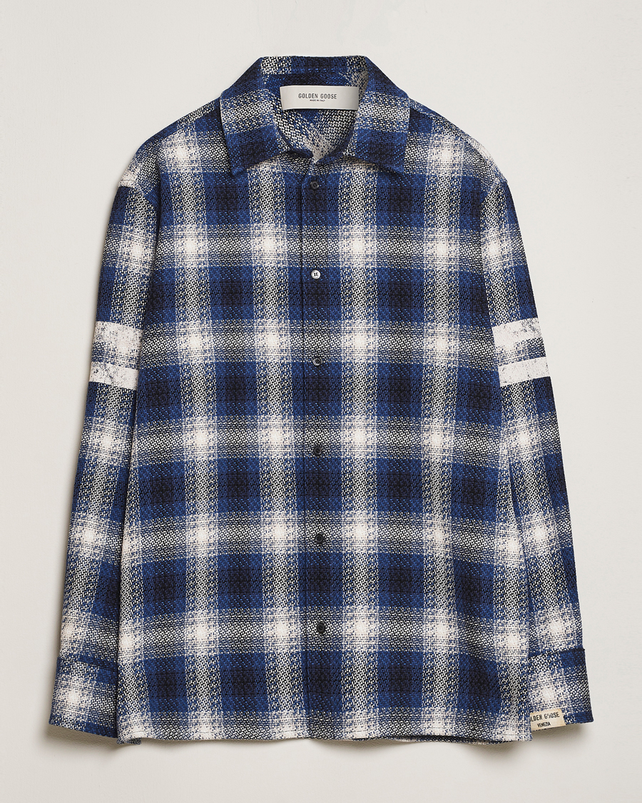 Herre | Skjorter | Golden Goose | Heavy Check Overshirt Ice/Indigo