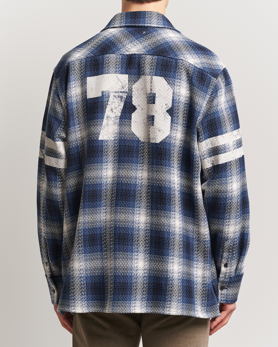 Herre | Skjorter | Golden Goose | Heavy Check Overshirt Ice/Indigo
