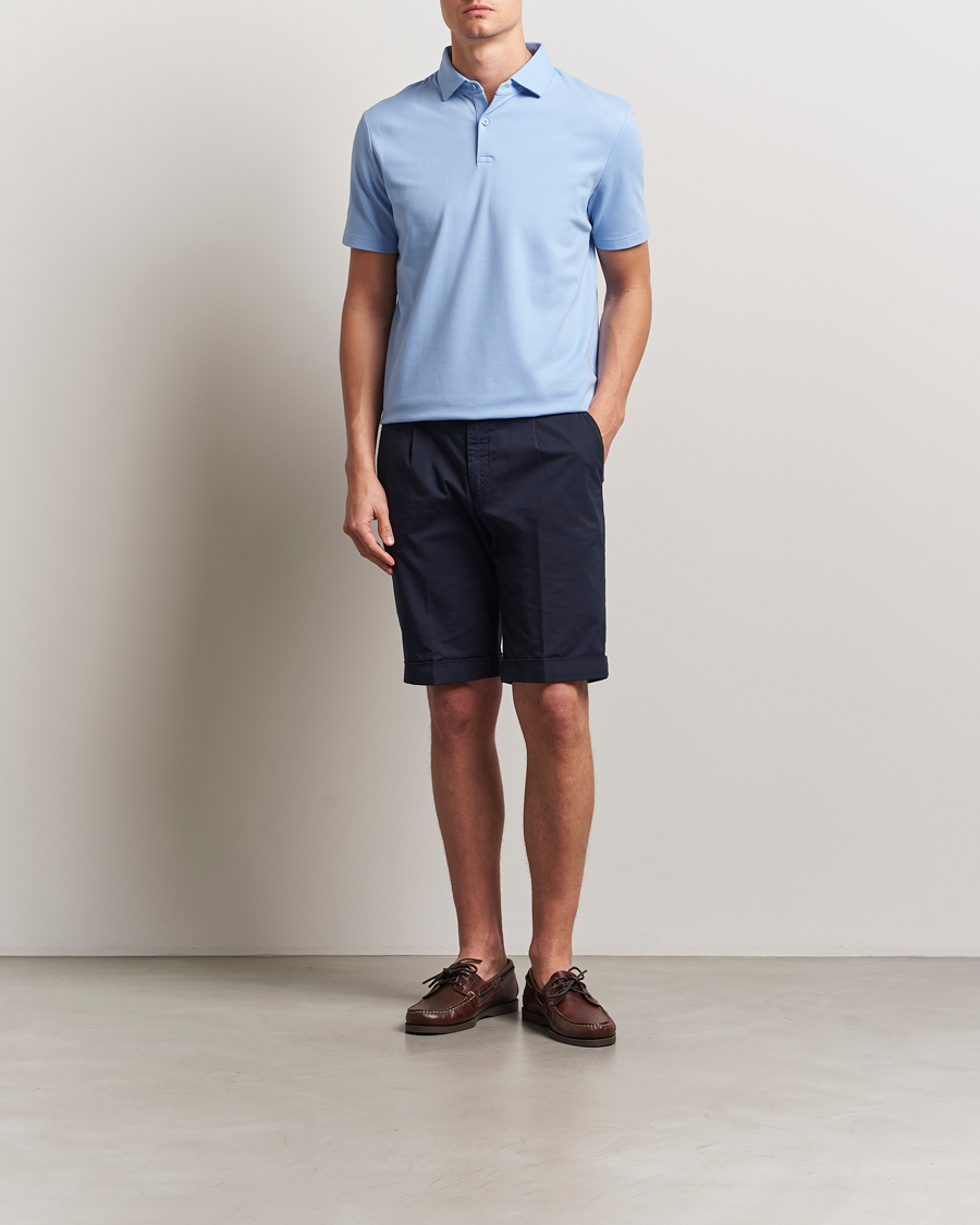 Herre | Pikéer | Charles Tyrwhitt | Short Sleeve Cotton Pique Polo Cornflower Blue