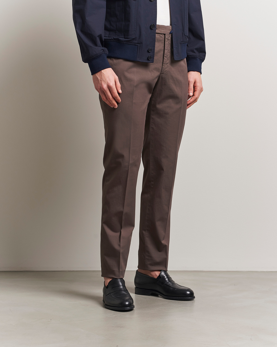 Herre | Bukser | Incotex | Regular Fit Comfort Chinos Brown