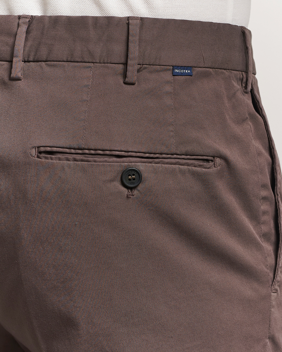 Herre | Bukser | Incotex | Regular Fit Comfort Chinos Brown