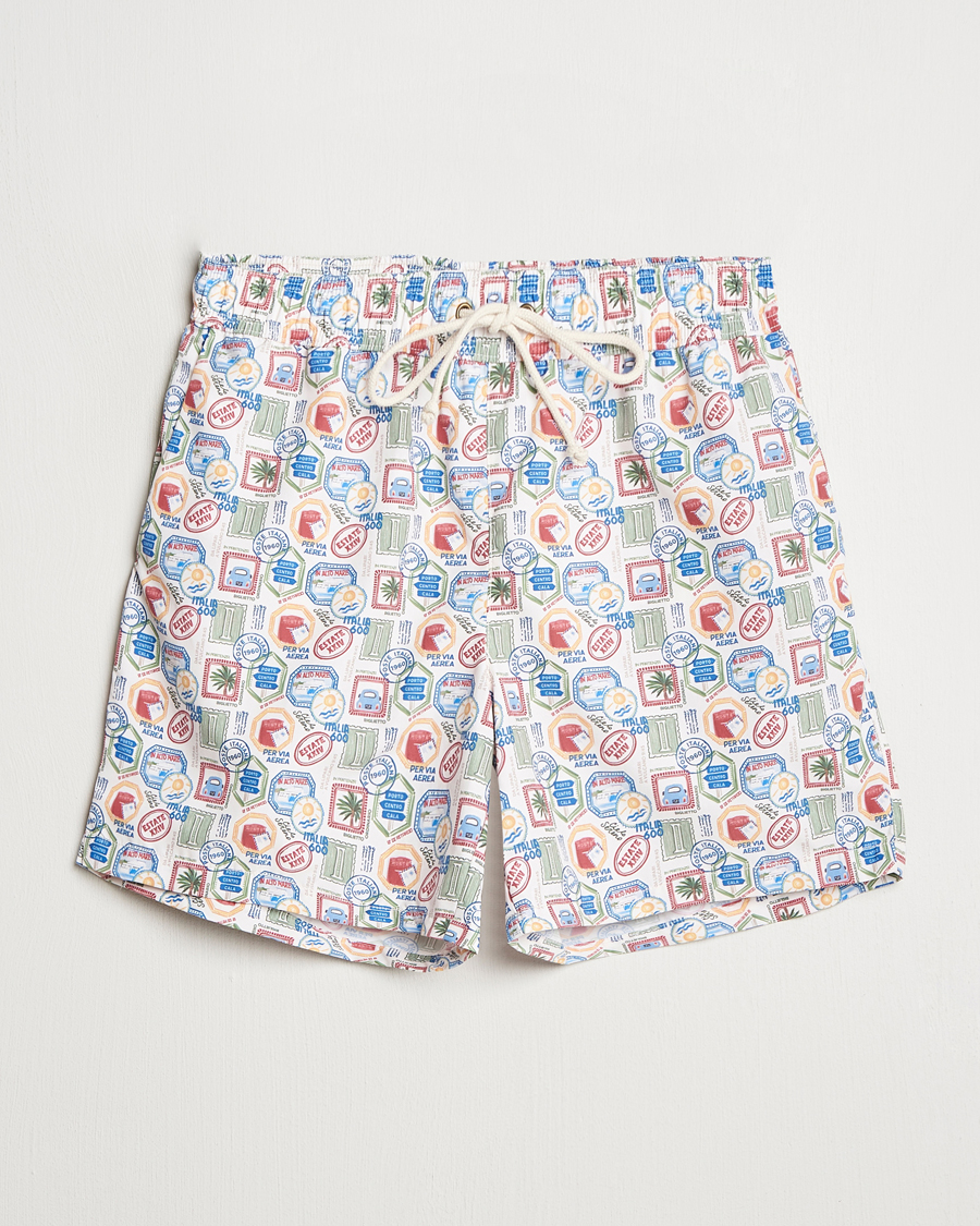 Herre | Badeshorts | Ripa Ripa | Printed Swimshorts Off White
