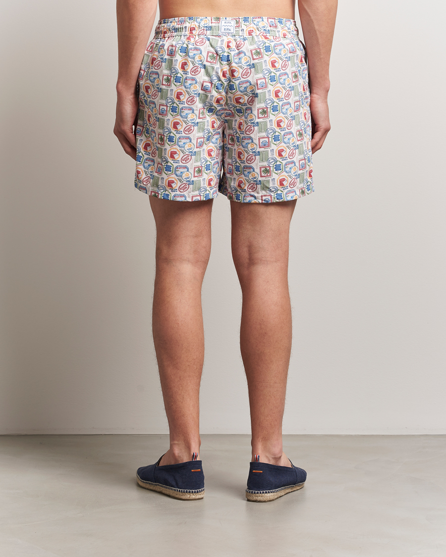 Herre | Badeshorts | Ripa Ripa | Printed Swimshorts Off White