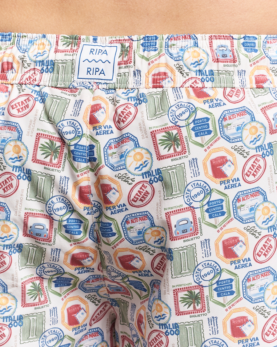 Herre | Badeshorts | Ripa Ripa | Printed Swimshorts Off White